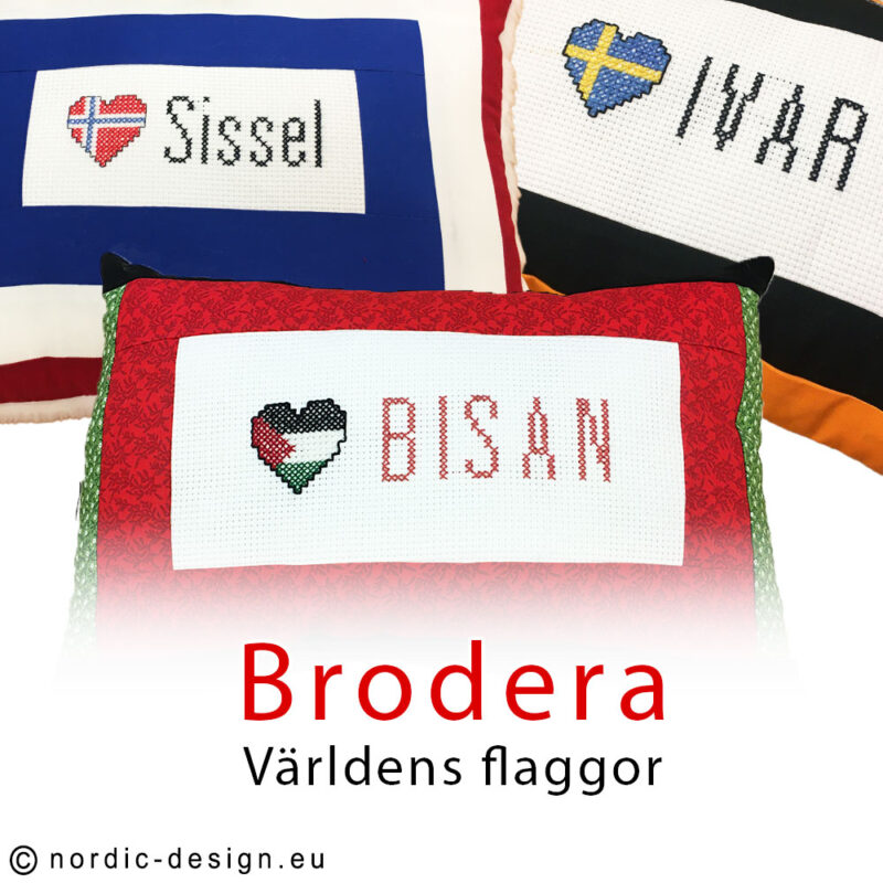 Brodera korsstygn - Världens flaggor