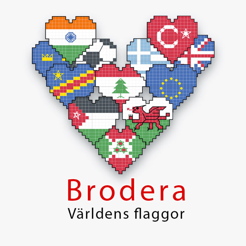 Brodera korsstygn - Världens flaggor