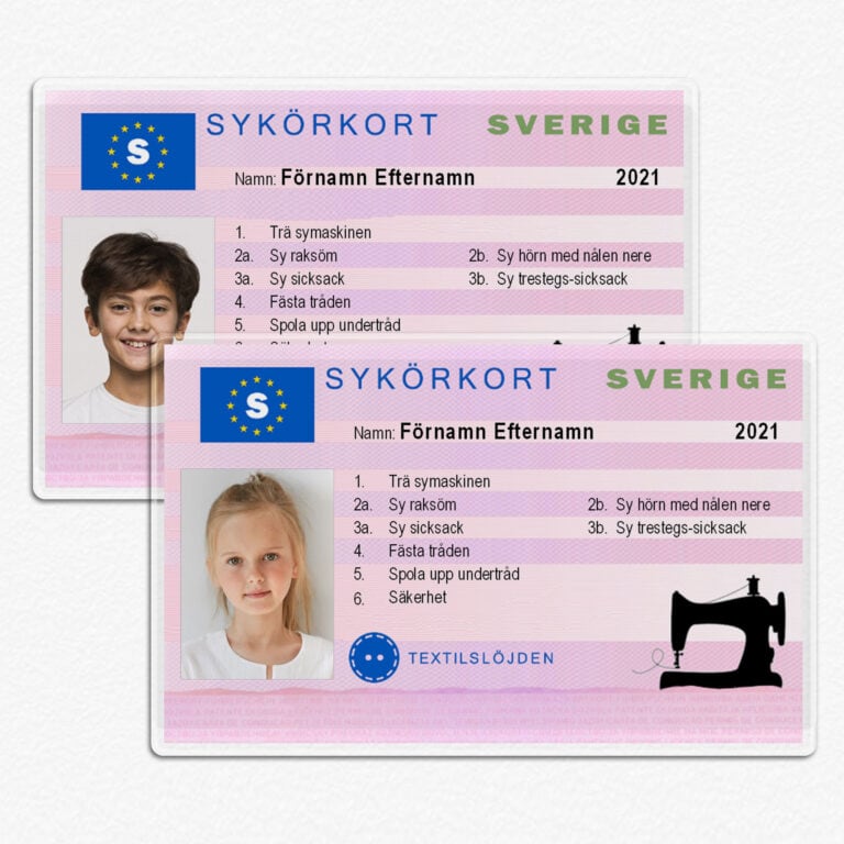 Sykörkort för textilslöjden - skolslöjd