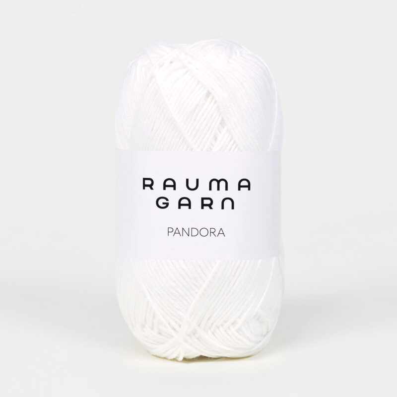 Pandora 100% Pima bomull, ca 180 m, Rauma Garn - 240-221 Gräddvit