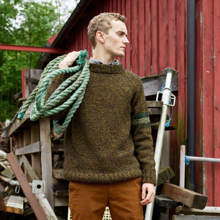 312-9 Landkrabbegenser - herrtröja i Finull och Alpaca Silk