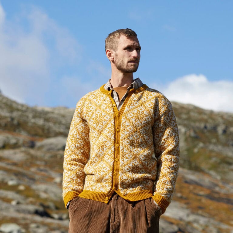 405-2 Sticka en Fjäll-jacka, herr i Finull, Lamull, Tumi, 3-tråds eller Mitu