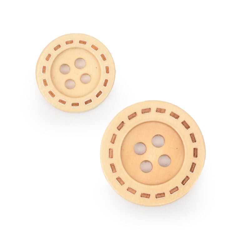 Träknapp bok - för koftor mm <br>Ø 15 mm och Ø 20 mm