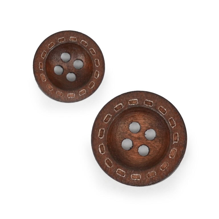 Träknapp brun - för koftor mm <br>Ø 15 mm och Ø 20 mm