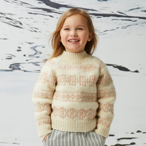 Stickmönster för barn - 448 Fjäre genser / tröja i garnet Fivel från Rauma