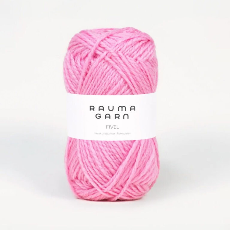 Fivel, ca 100 m - 100% norsk ull från Rauma - 020-0015 Ljus rosa