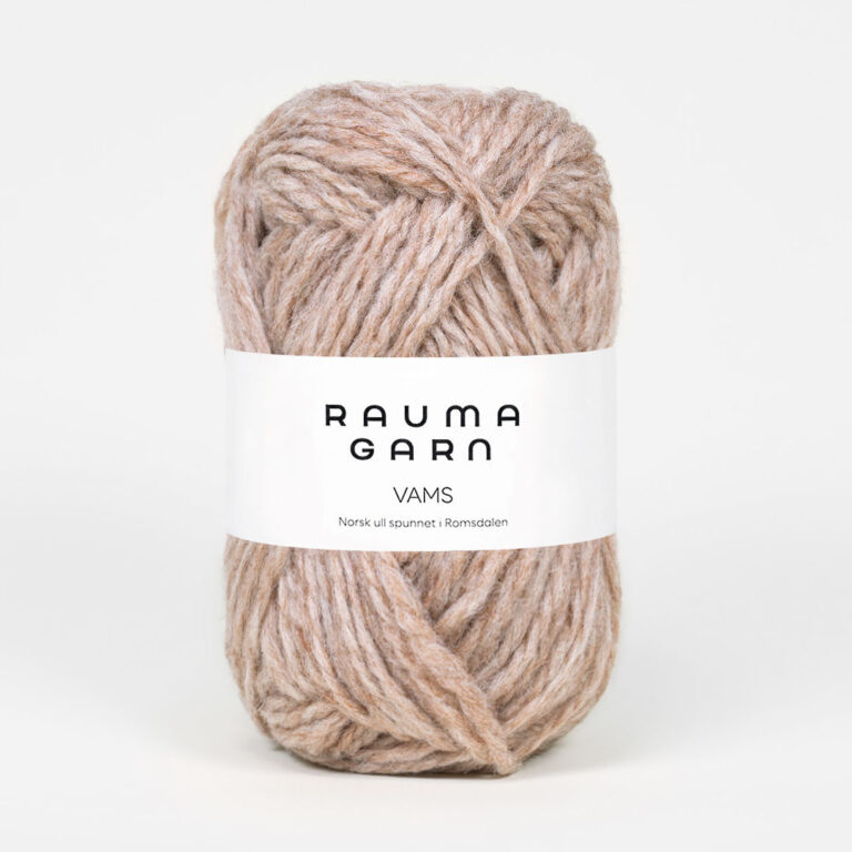 Vams, ca 83 m - 100% Norsk ull från Rauma - 002-0006 Beige melerad