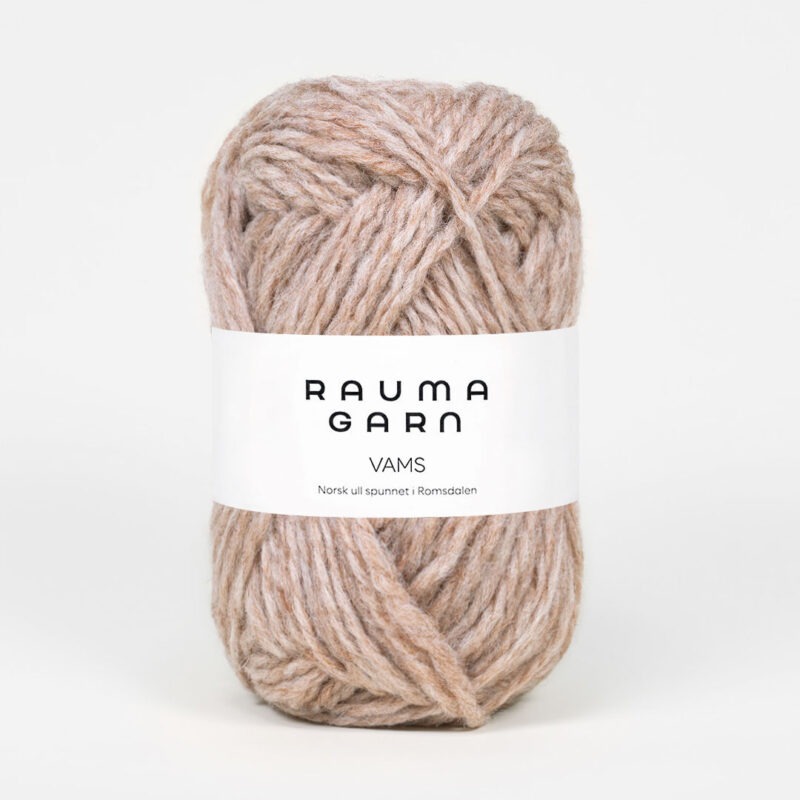 Vams, ca 83 m - 100% Norsk ull från Rauma - 002-0006 Beige melerad