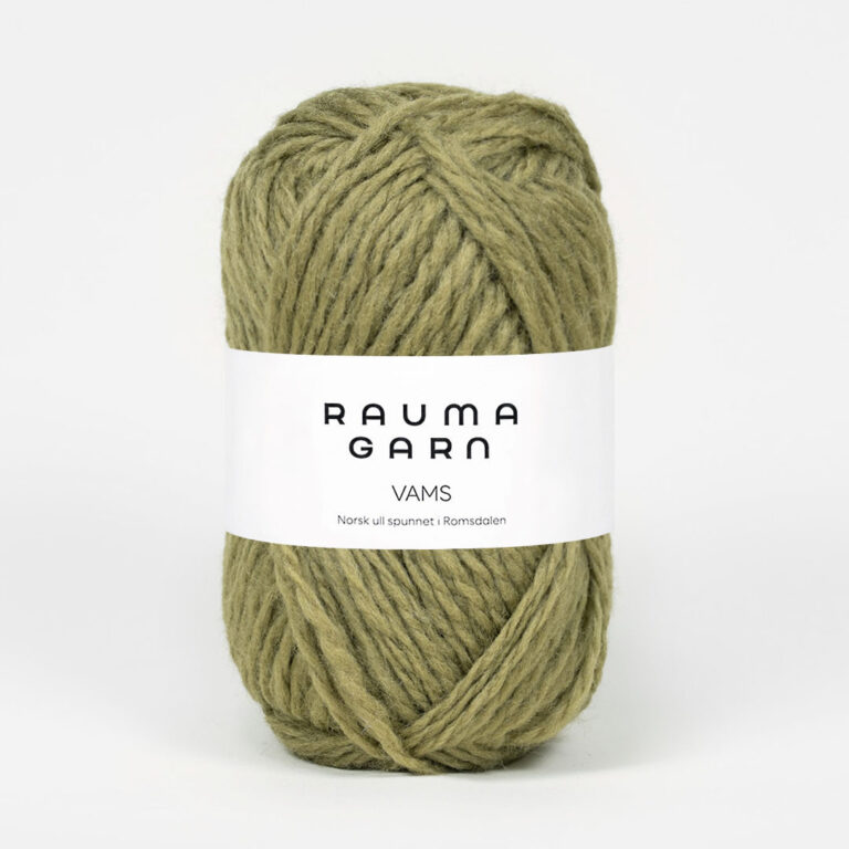 Vams, ca 83 m - 100% Norsk ull från Rauma - 002-0089 Kaki-grön