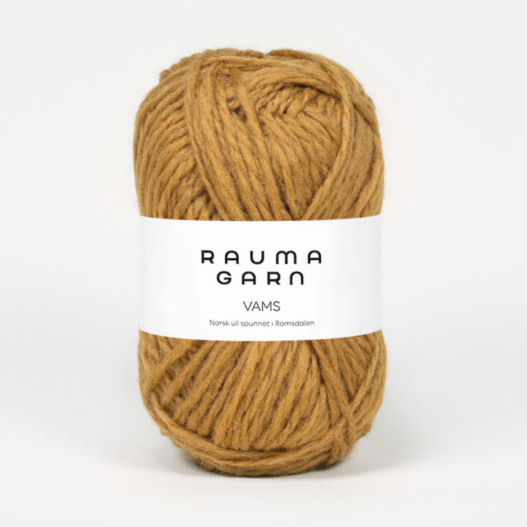 Vams, ca 83 m - 100% Norsk ull från Rauma - 002-0104 Kamelbrun