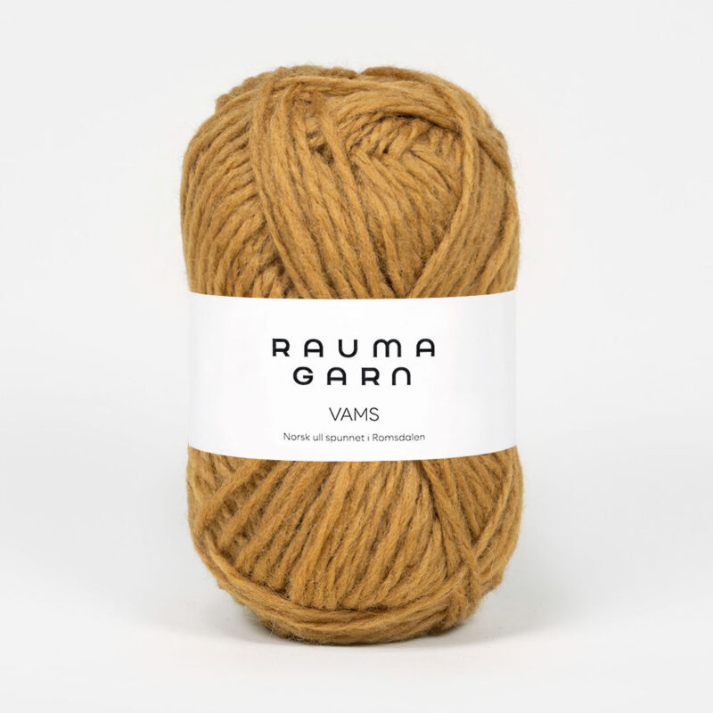Vams, ca 83 m - 100% Norsk ull från Rauma - 002-0104 Kamelbrun
