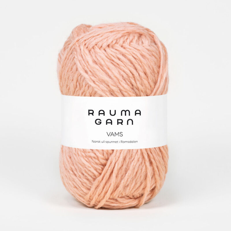Vams, ca 83 m - 100% Norsk ull från Rauma - 002-0112 Torr Rosa
