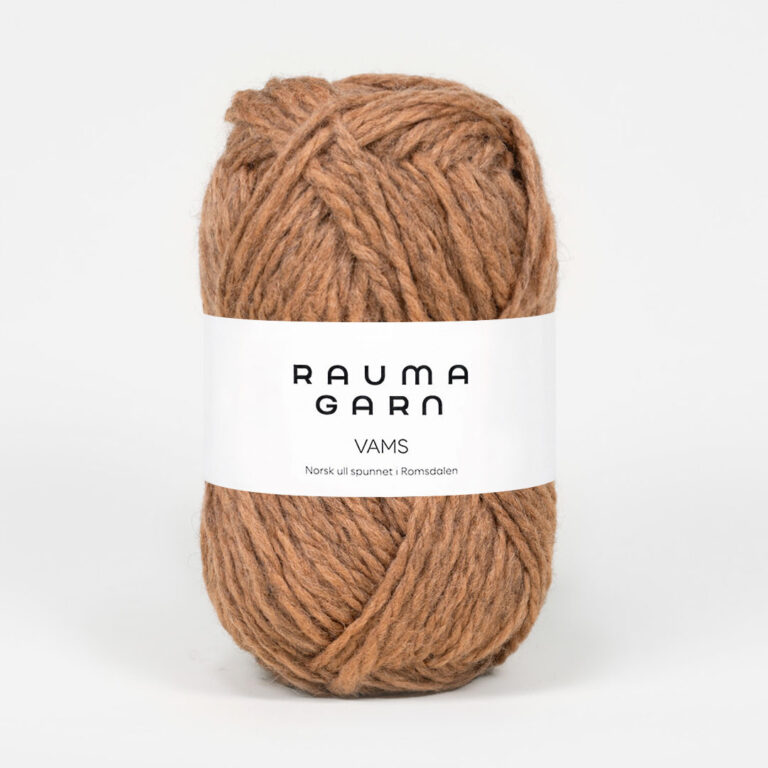 Vams, ca 83 m - 100% Norsk ull från Rauma - 002-0309 Hassel melerad