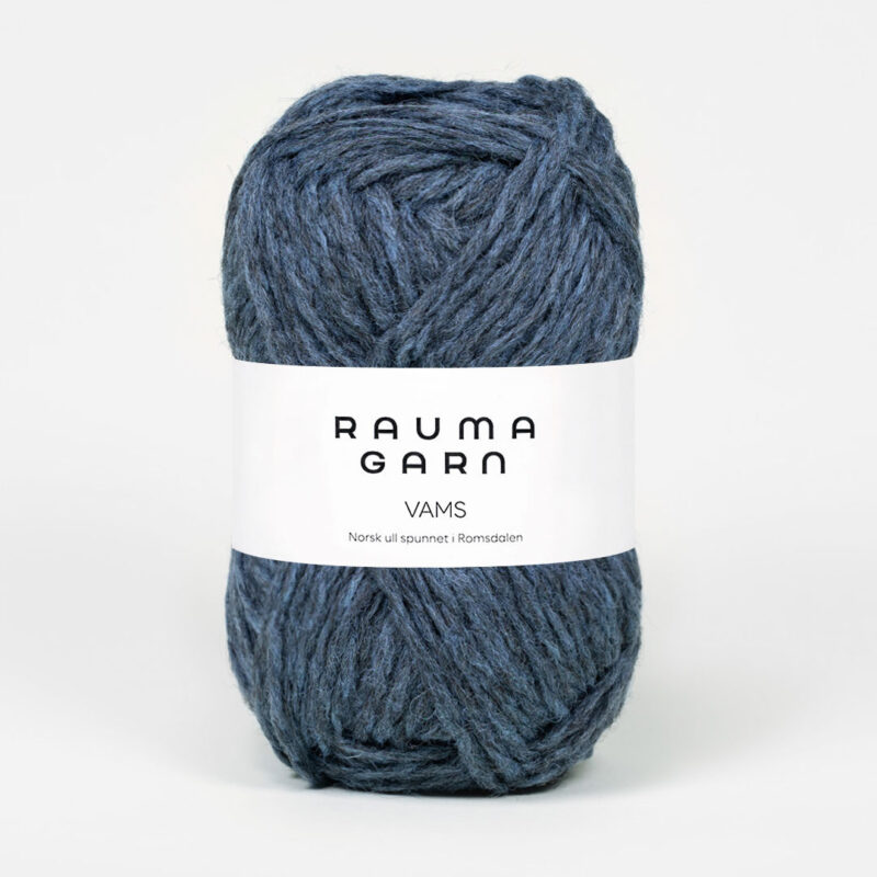 Vams, ca 83 m - 100% Norsk ull från Rauma - 002-0405 Petrol melerad