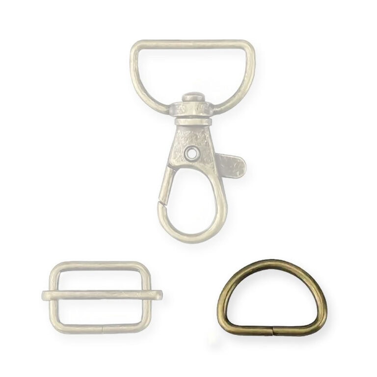 D-ring - Väskdetaljer för 20 mm brett band / rem. - i metall brons