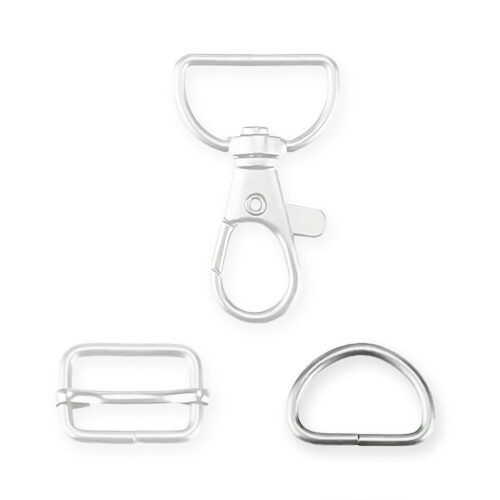D-ring - Väskdetaljer för 20 mm brett band / rem. - i metall silver