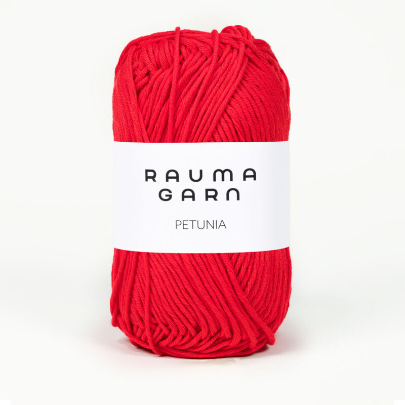 Petunia 100% bomull, ca 110 m, Rauma Garn - 241-256 Röd