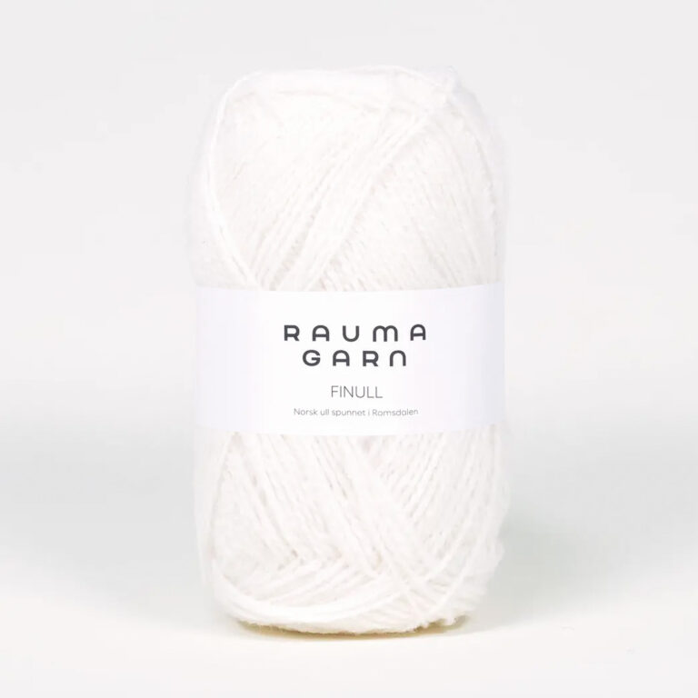 Rauma Finull, ca 175 m - 100 % Norsk ull från Rauma - 0400 Vit