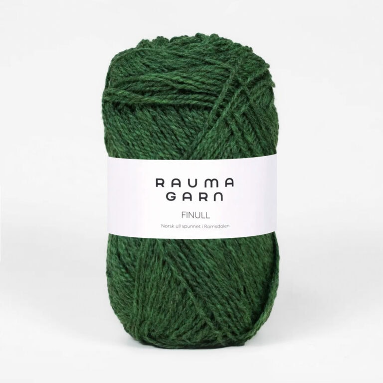 Rauma Finull, ca 175 m - 100 % Norsk ull från Rauma - 4130 Grön mörkmelerad