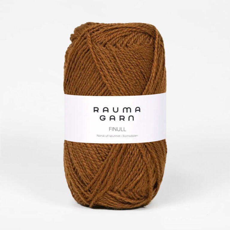Rauma Finull, ca 175 m - 100 % Norsk ull från Rauma - 4065 Mörk kamelbrun