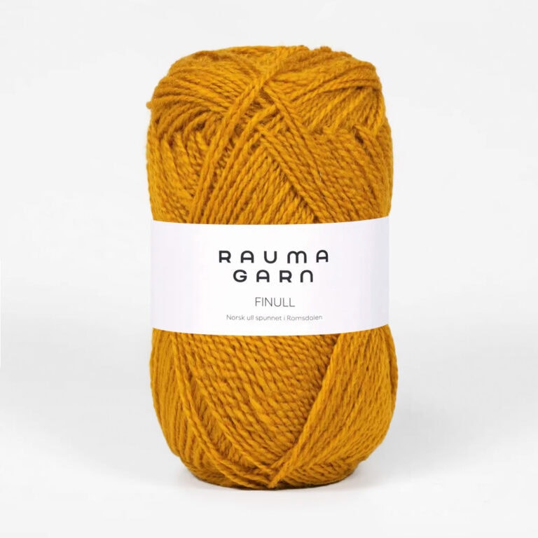 Rauma Finull, ca 175 m - 100 % Norsk ull från Rauma - 4076 Mörk senapsgul
