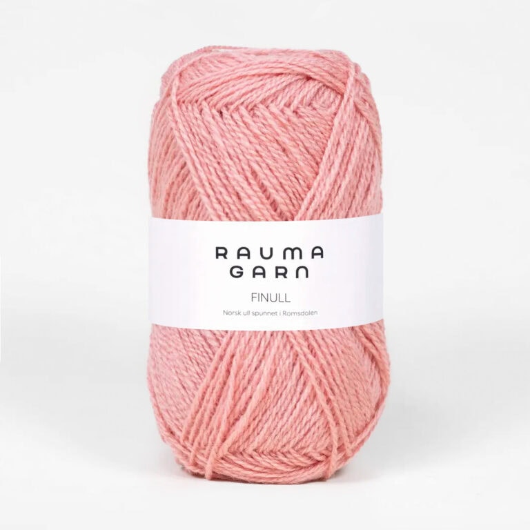 Rauma Finull, ca 175 m - 100 % Norsk ull från Rauma - 4087 Puderrosa