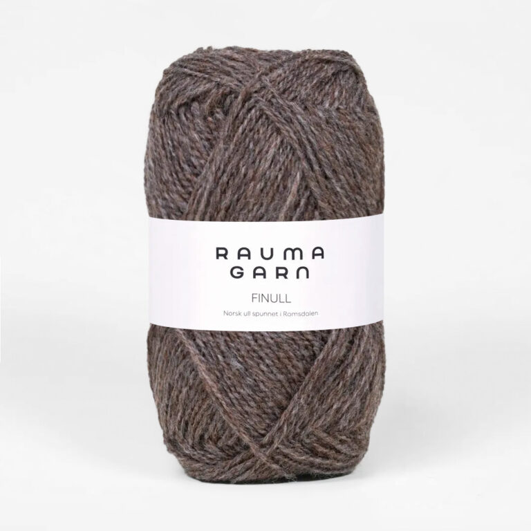 Rauma Finull, ca 175 m - 100 % Norsk ull från Rauma - 0411 Brun melerad