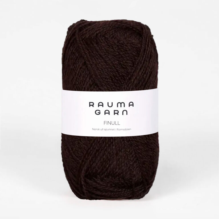 Rauma Finull, ca 175 m - 100 % Norsk ull från Rauma - 0422 Mörkbrun