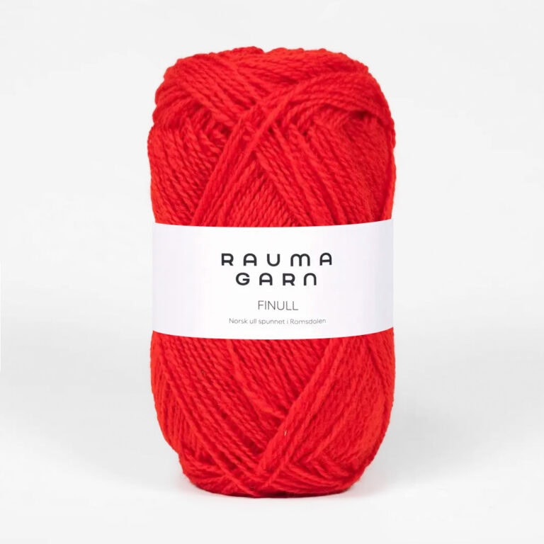 Rauma Finull, ca 175 m - 100 % Norsk ull från Rauma - 0424 Röd