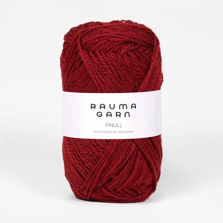 Rauma Finull, ca 175 m - 100 % Norsk ull från Rauma - 0428 Vinröd