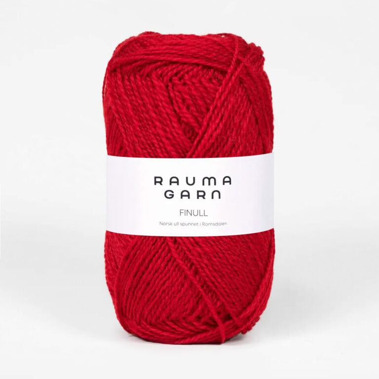 Rauma Finull, ca 175 m - 100 % Norsk ull från Rauma - 0435 Mörkröd
