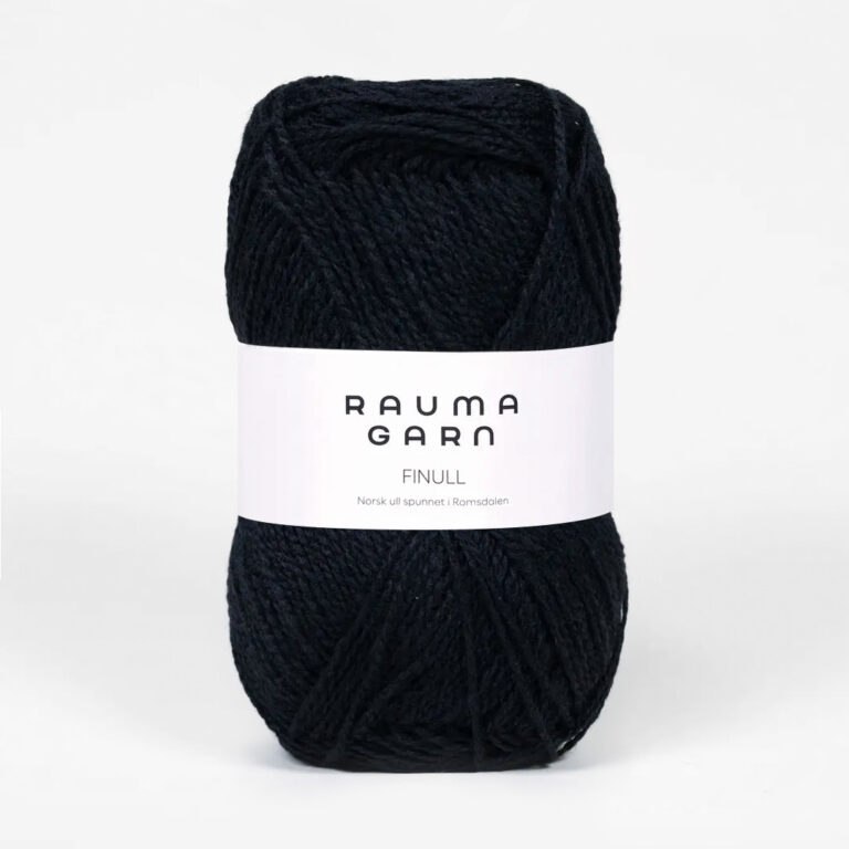 Rauma Finull, ca 175 m - 100 % Norsk ull från Rauma - 0436 Svart