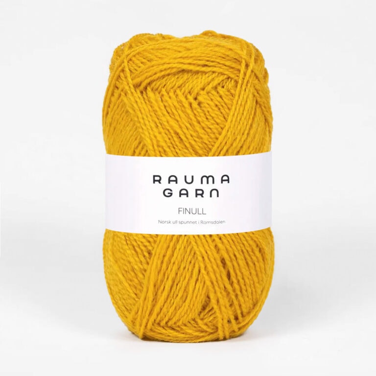 Rauma Finull, ca 175 m - 100 % Norsk ull från Rauma - 0450 Mörkgul