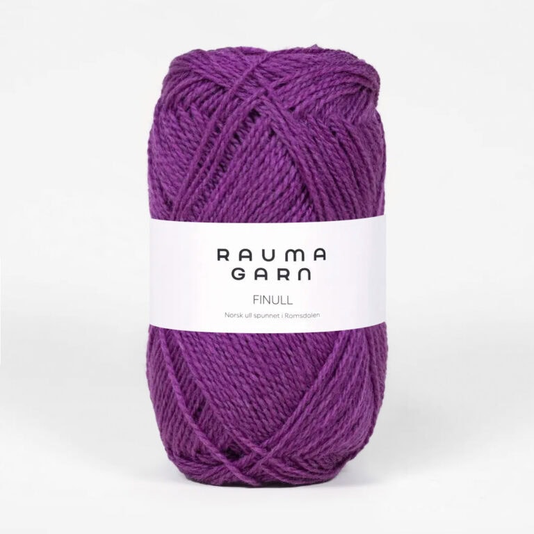 Rauma Finull, ca 175 m - 100 % Norsk ull från Rauma - 0496 Rödlila
