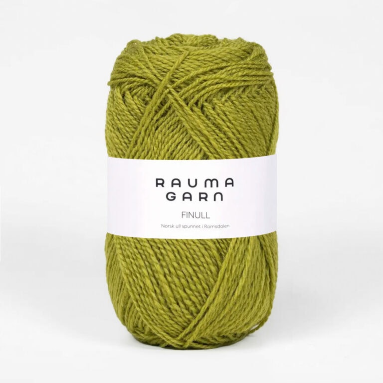 Rauma Finull, ca 175 m - 100 % Norsk ull från Rauma - 0498 Ljus mossgrön