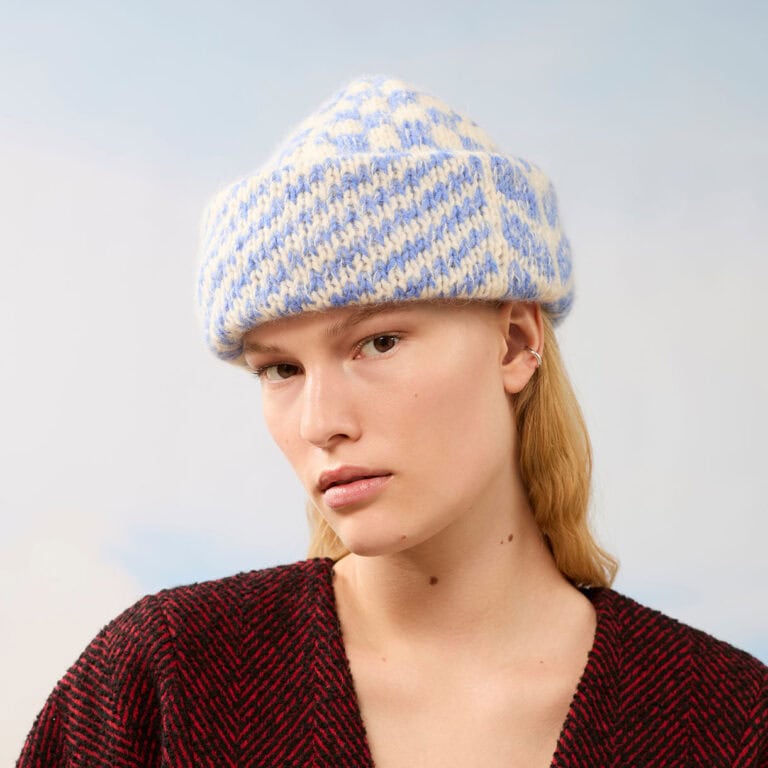 455-2 Nordic Mix Lue / mössa i Fivel och Alpca Silk