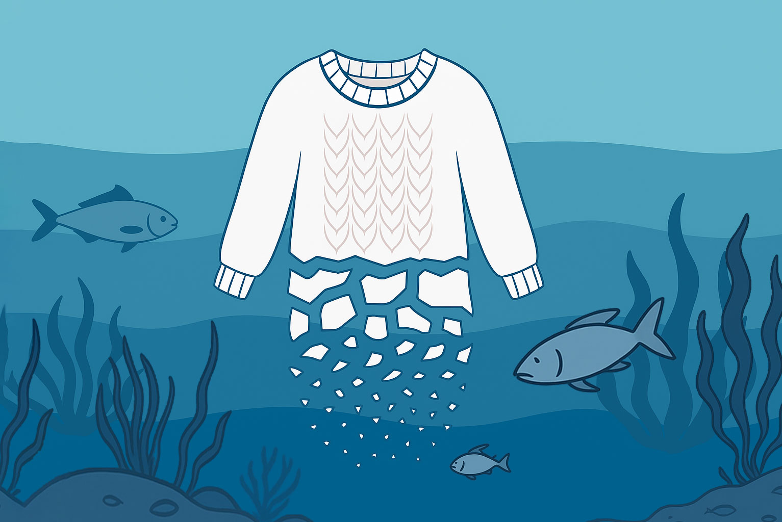 Microplastic in the ocean from Superwash yarn