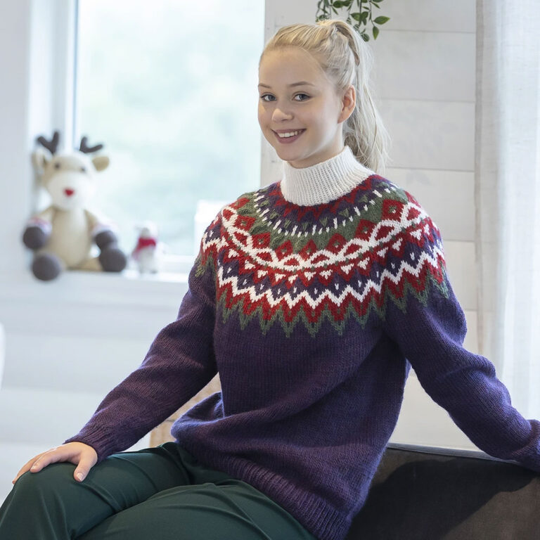 Materialkit: 2334-03c ”Kraft” – Tröja med runt ok i Viking Wool