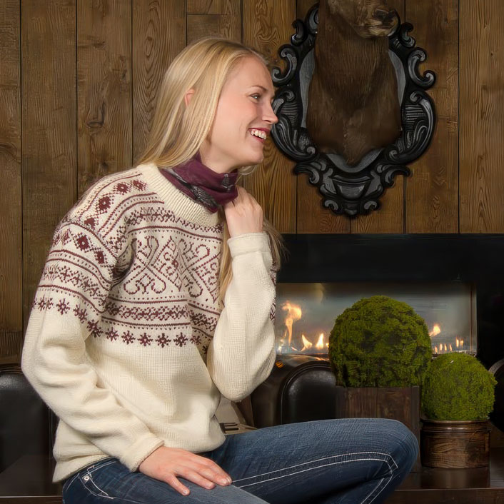 267-01a Sirdal tröja för dam & herr i Lanolin Wool