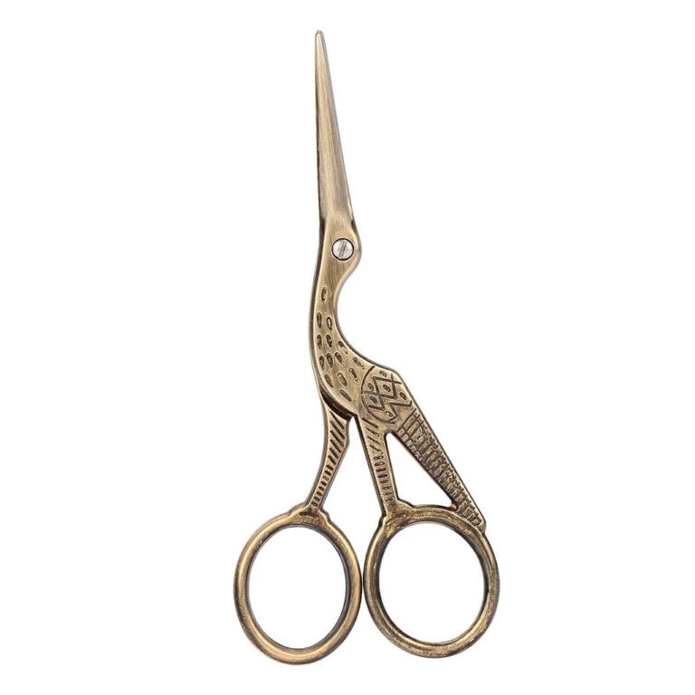 Storksax / Trana i antik guld, 11,4 cm - Klasse