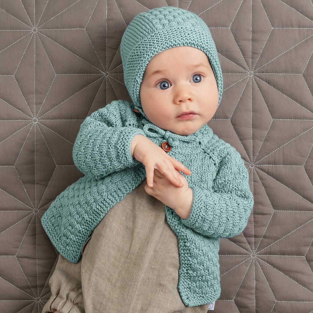 357-04 Storkkofta & mössa i strukturstickning - Bild 2