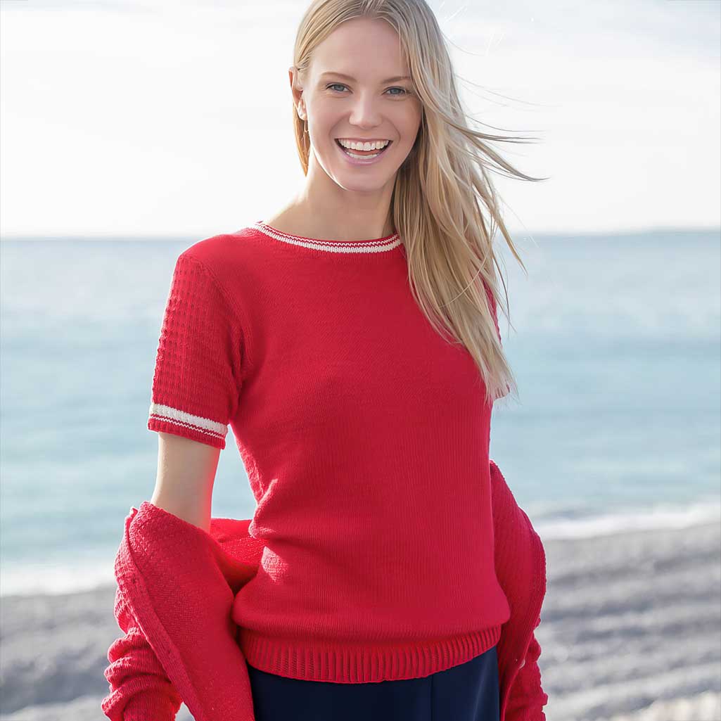 380-13 Greta top i röd eller marinblå - Lille Lerke