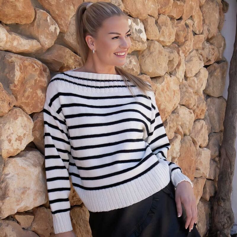 488-21A Antibes - randig tröja i Lille Lerke