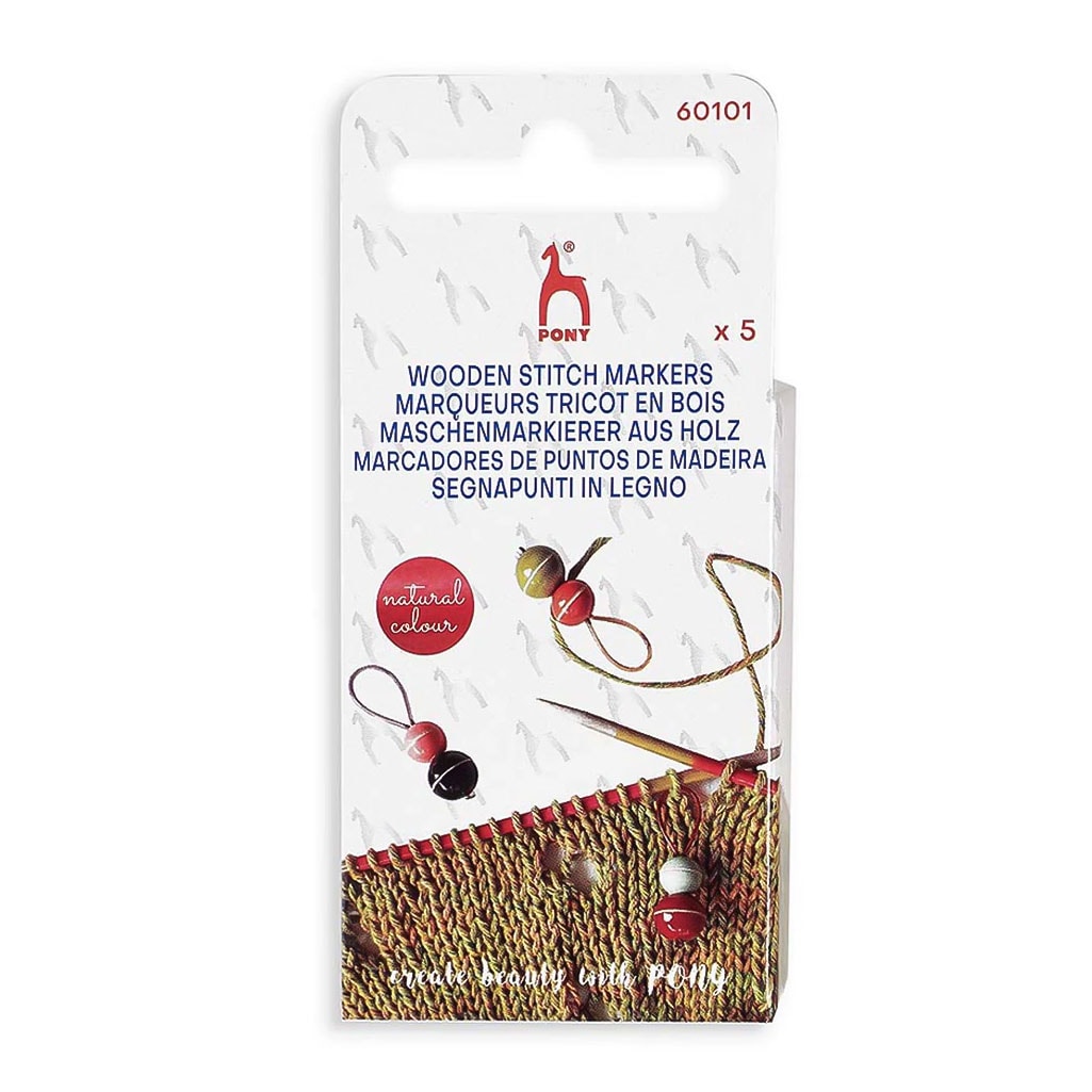 Pony - Dekorativa markörer med träpärlor - 5-pack - Bild 2