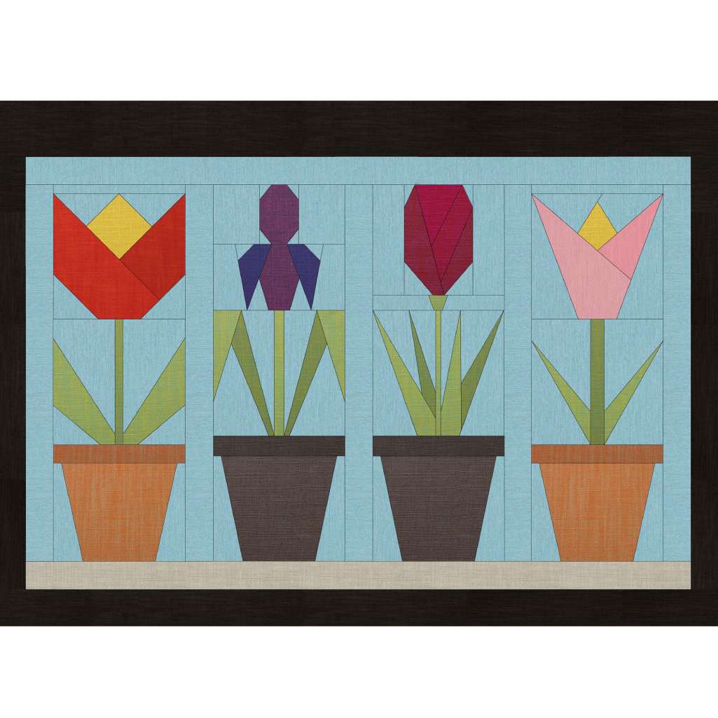 Sy 4 vårblommor i Paper Piecing + tutorial steg för steg - Bild 2