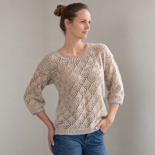 791732 Le féminin - Elegant spetsstickad tröja